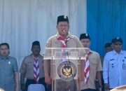 Anggota Pramuka Lapas Tegal mengikuti Apel Pembukaan Perkemahan Satya Dharma Bhakti Pemasyarakatan