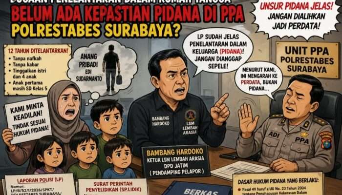 LP Sudah Terbit, Unsur Pidana Dinilai Jelas: Pelapor dan Pendamping LSM Kecewa Penanganan PPA Polrestabes Surabaya Dinilai Tak Konsisten