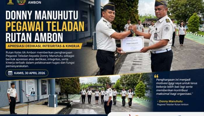 Rutan Ambon Beri Penghargaan Pegawai Teladan sebagai Wujud Apresiasi Kinerja